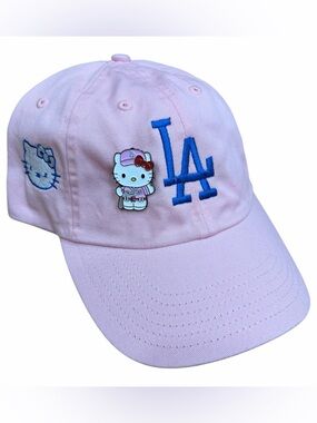 Pink Hello Kitty x LA Dodgers Cap dodgers hat hello kitty pin new dodgers cap